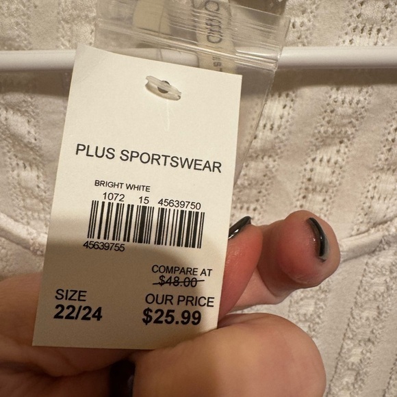 Cato White Textured Puff Ruffle Sleeve White Short Sleeve Shirt Plus Sz 22/24 - Picture 6 of 10